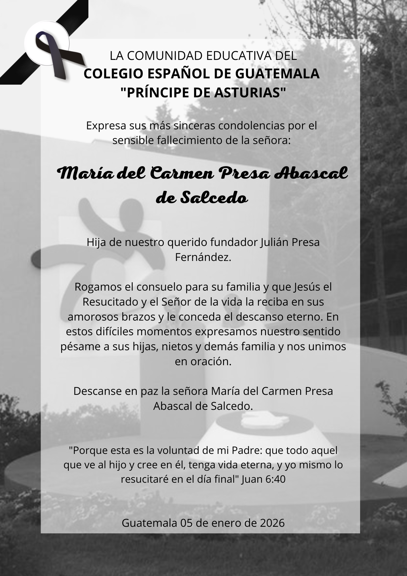 Nota de duelo María Presa 5